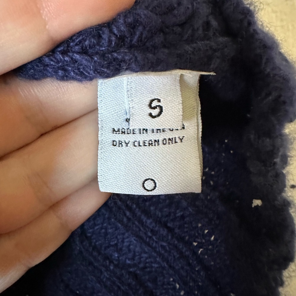 The Elder Statesman Deep Blue Cable Knit Cashmere Sweater - Size Small - Picture 4 of 9